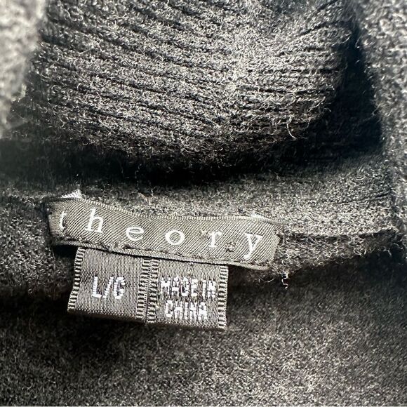 THEORY Abie Evian Stretch Wool Cardigan Sweater Women’s Large Open Front Shawl - Picture 5 of 7